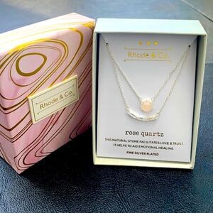 Rhode & Co Rose Quartz Necklace – Double Strand with Gift Box – New